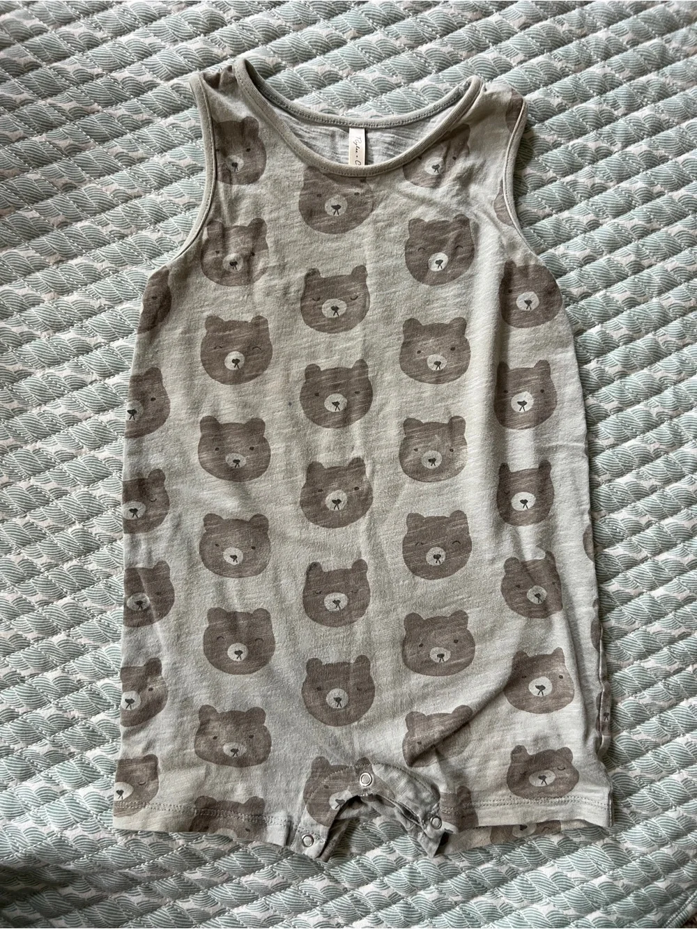 Rylee + Cru Bear Print Sleeveless Romper